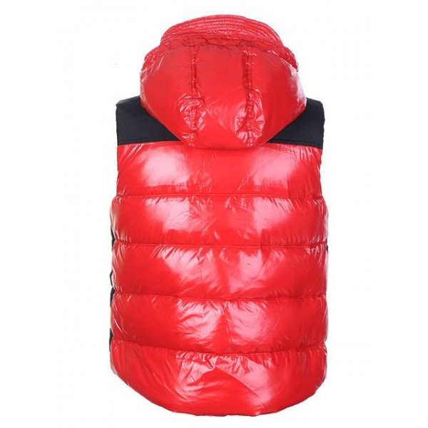 Moncler Uomo Giù Gilet Nero Rosso presa M46
